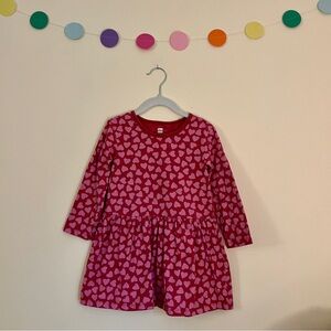 Tea Collection Fuchsia Heart Print Dress